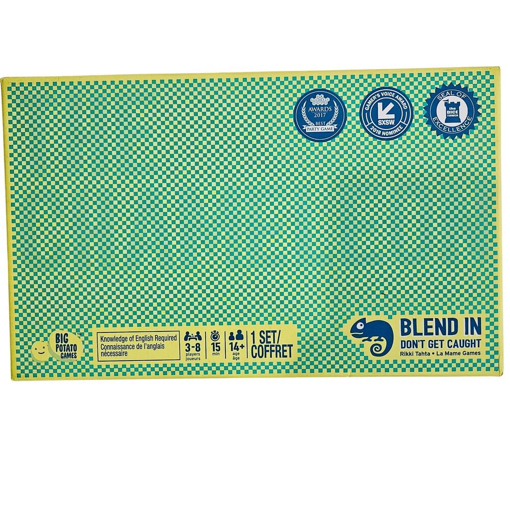 The Chameleon Card Party Game 14+ Blend In Don't Get Caught 3-8 Players